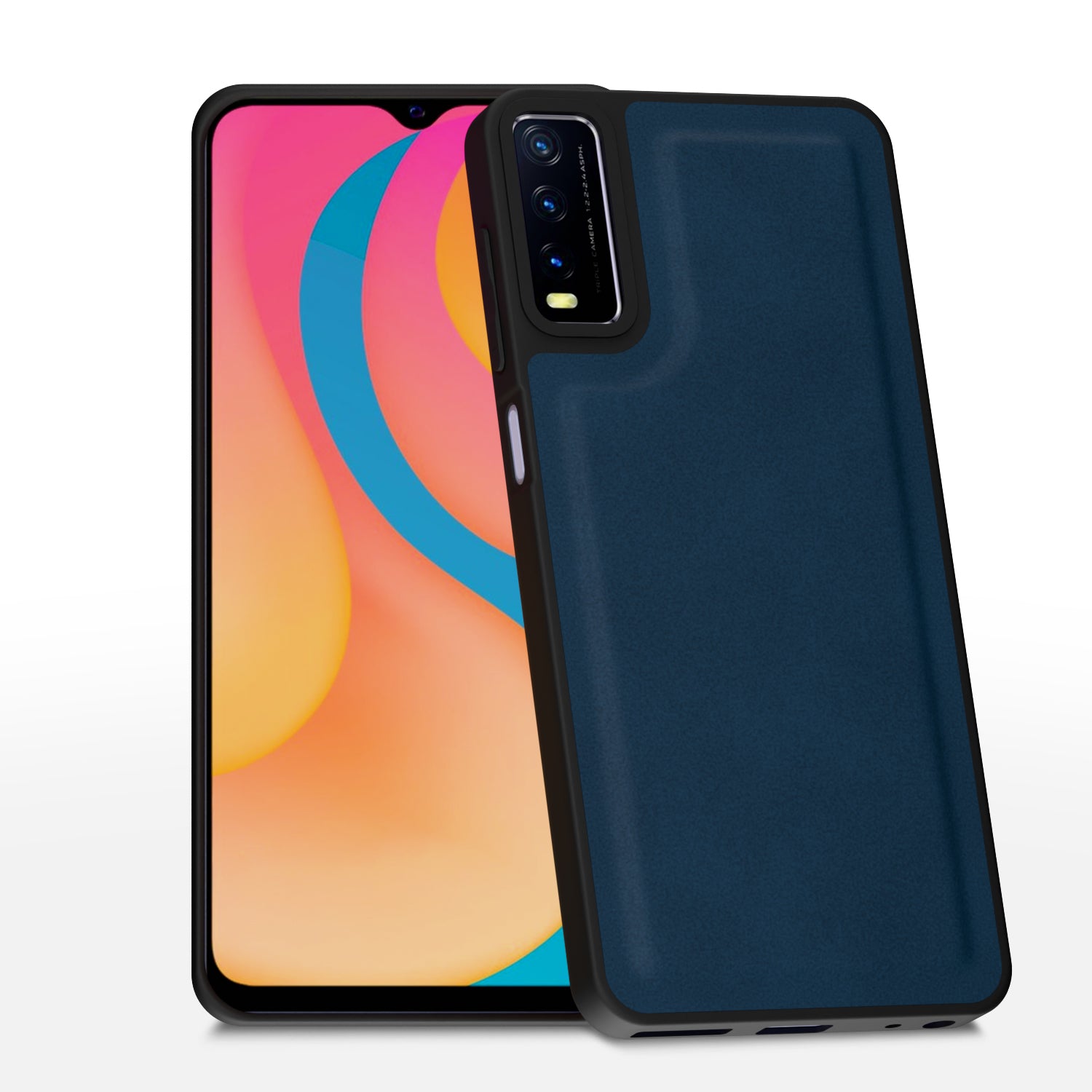 Vivo Y12s / Y20 / Y20i / Y20G Premium Leather Back Cover by Pikkme - Blue  