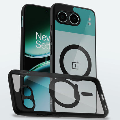 Pikkme OnePlus Nord 4 5G Eagle 2 Mag-Safe Shockproof Hard Transparent Back Cover  - Black