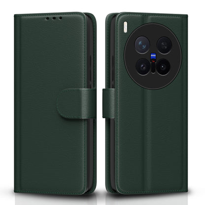 Pikkme Vivo X300 Pro 5G Premium Leather Finish Vintage Flip Cover  - Green