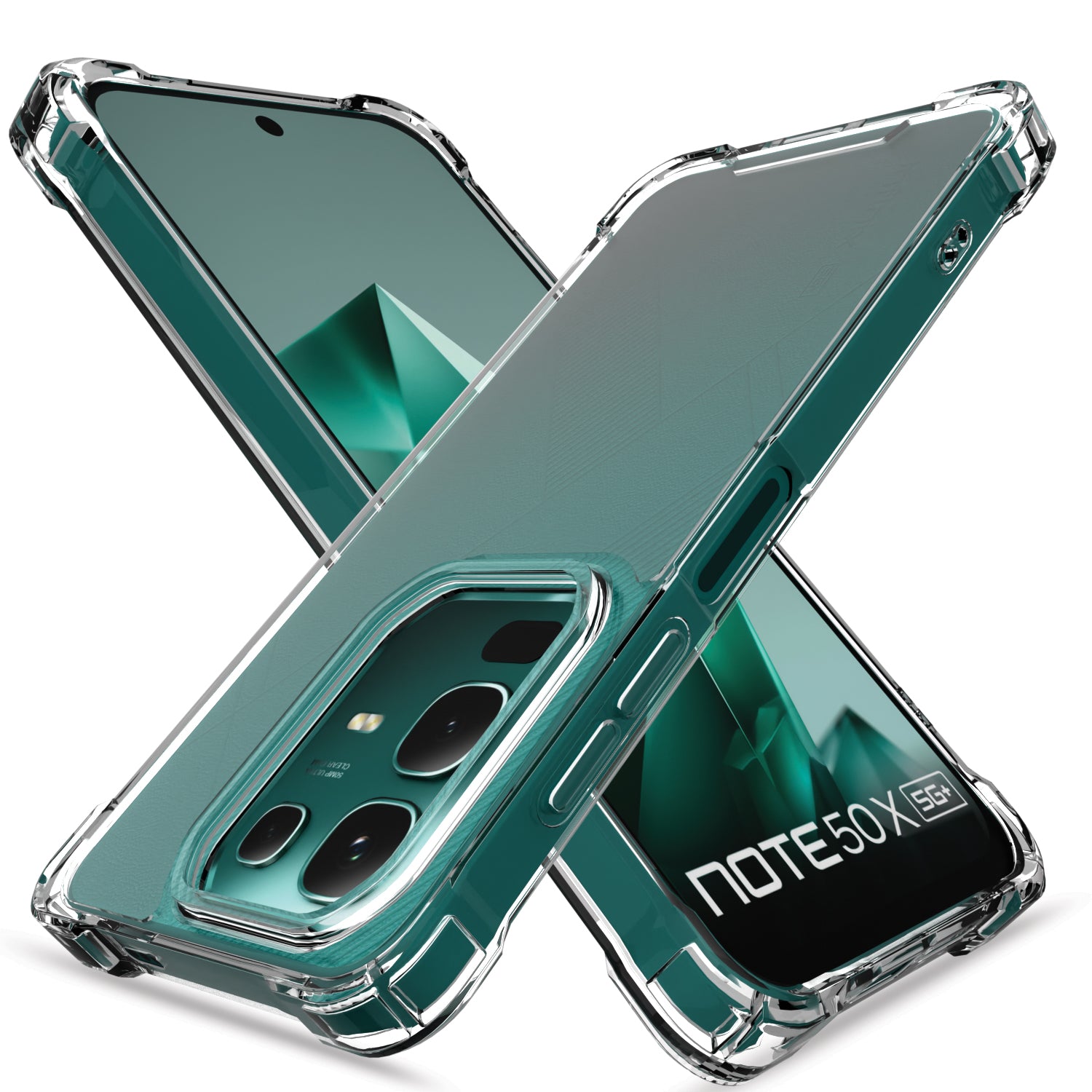 Pikkme Infinix Note 50x 5G  PC + TPU Crystal Clear Transparent Back Cover (Transparent)