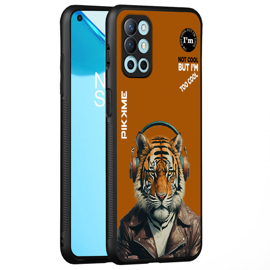 Pikkme Back Cover Pc Tpu + Printed Cool Funky Stylish Brown Tiger Swag Raised Edges Camera Protection |Bumper Case For OnePlus 9R (Design 09)