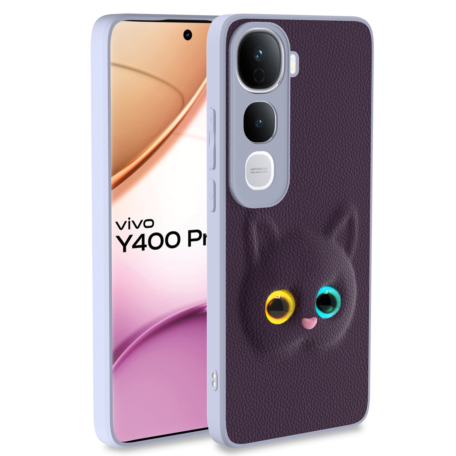 Pikkme Vivo Y400 Pro 5G kitty Back Cover - Purple