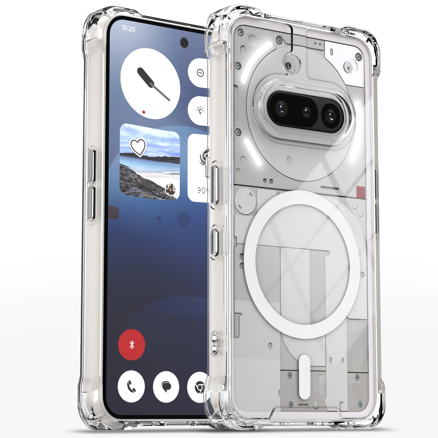 Pikkme Nothing Phone 3a 5G PC + TPU Mag-Safe Clear Transparent Back Cover (Transparent)