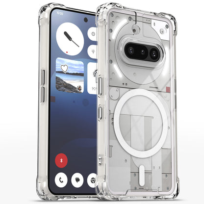 Pikkme Nothing Phone 3a 5G PC + TPU Mag-Safe Clear Transparent Back Cover (Transparent)