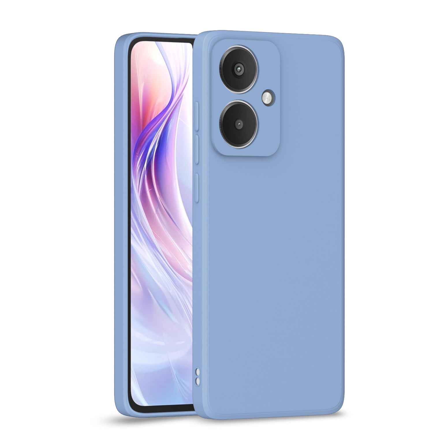 Pikkme Redmi 13C 5G Soft Matte Liquid Silicone Back Cover - Aqua Blue