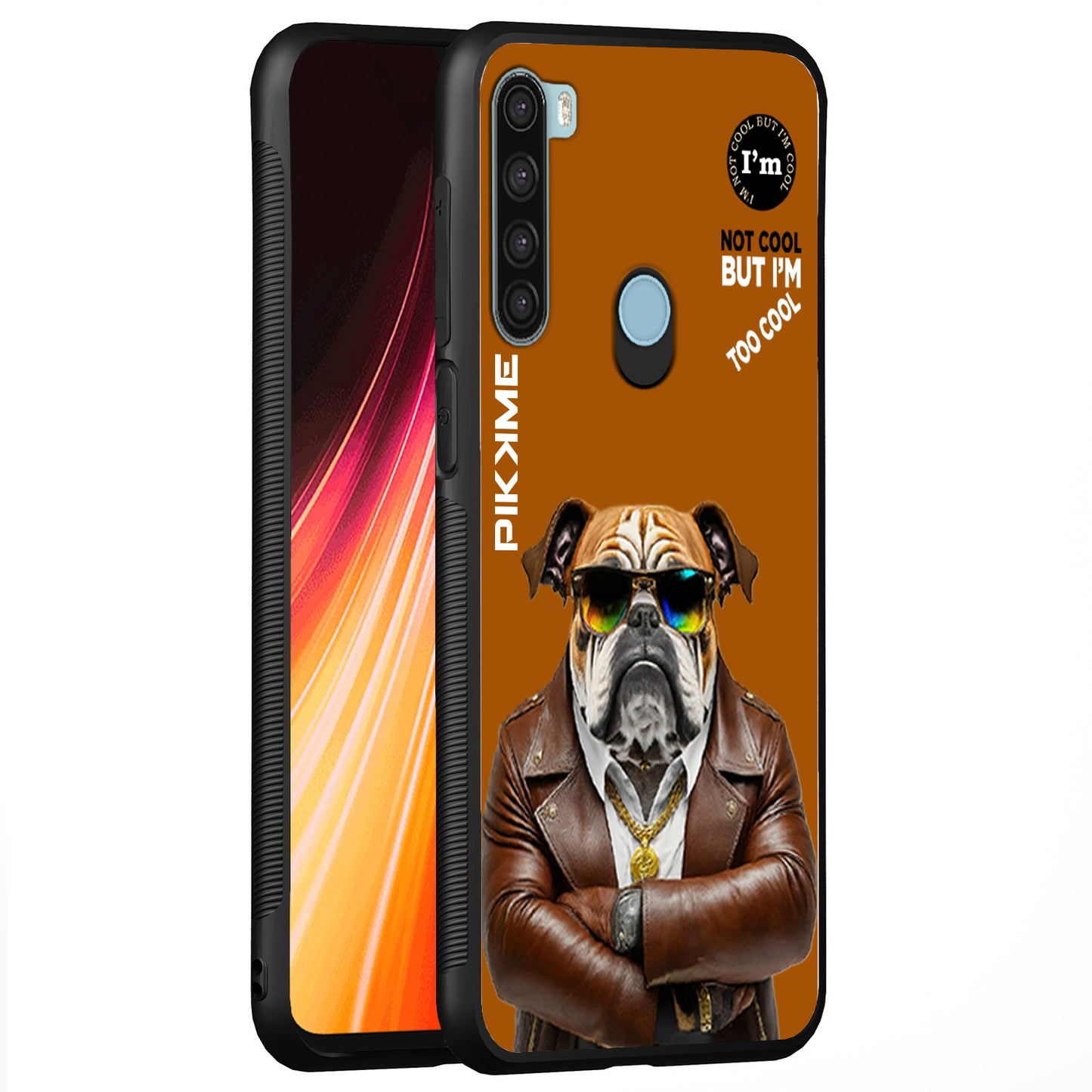 Pikkme Back Cover Pc Tpu + Printed Cool Funky Stylish Brown Dog Swag Raised Edges Camera Protection |Bumper Case For Redmi Note 8 (Design 10)