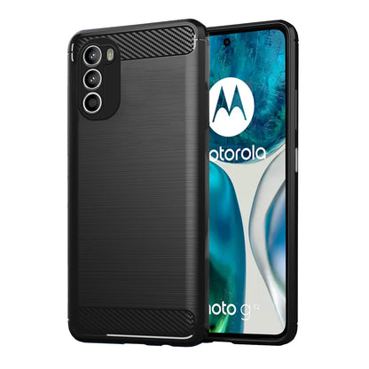 Pikkme Moto G52 / G82 5G  Hybrid Carbon Fiber Back Cover  - Black