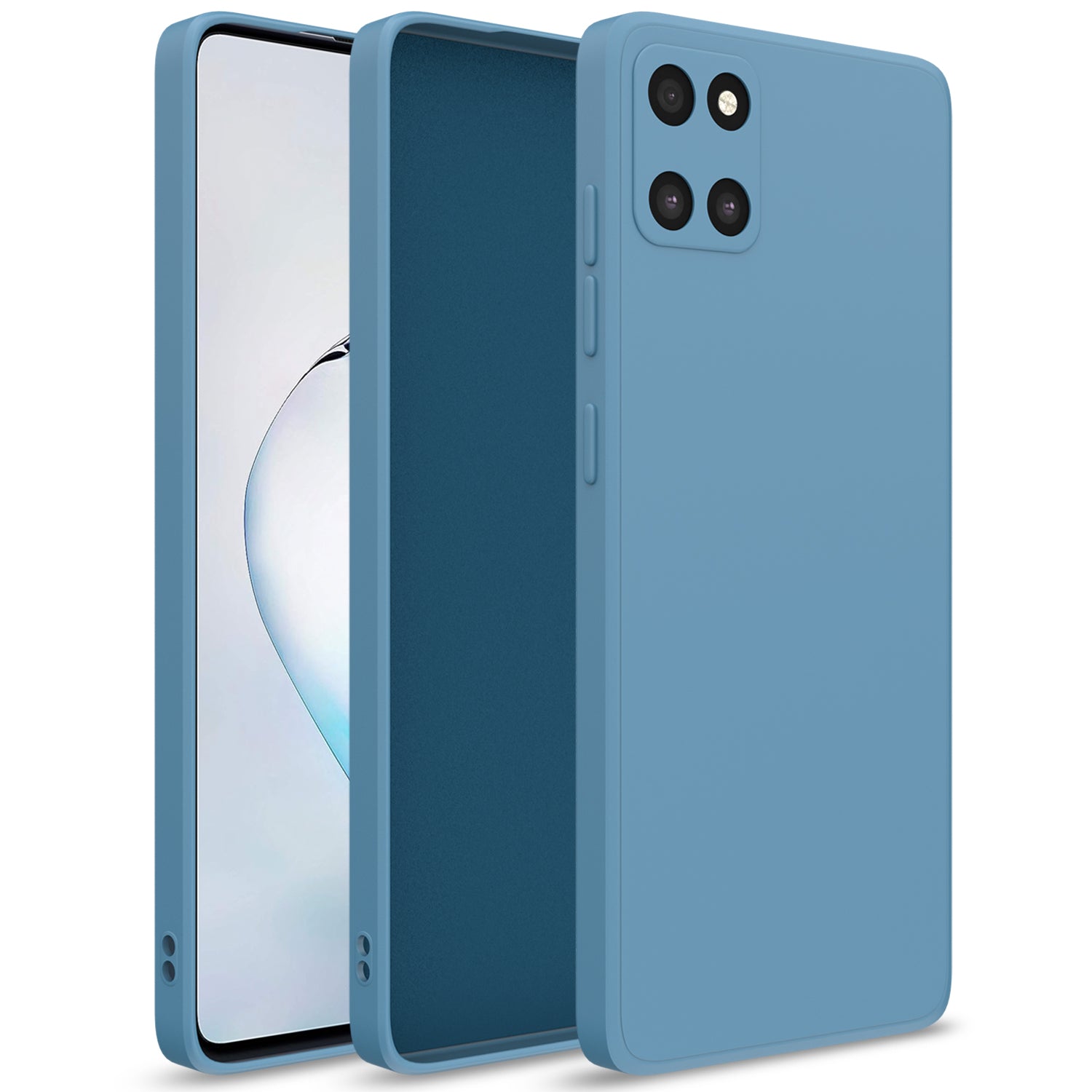  Samsung Galaxy Note 10 Lite Liquid Silicone Back Cover-Aqua Blue