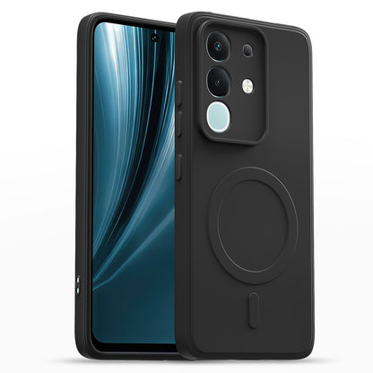 Pikkme Vivo T4x 5G / iQOO Z10x 5G / Vivo Y31 Pro 5G Matte Silicone Mag-Safe Style logo  - not mag-safe compatible Back Cover  - Black