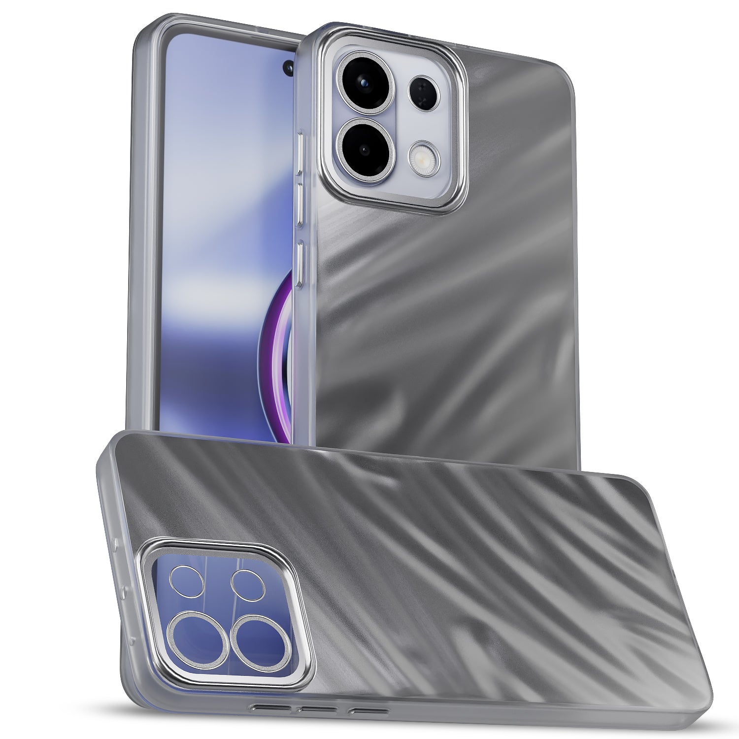 Pikkme Oppo K13 5G Swirl Design Silver Forest Back Cover   - Silver