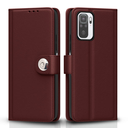  Redmi Note 10 / Note 10s Button Flip Cover -Brown