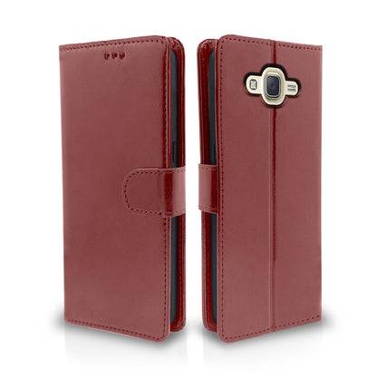 Pikkme Samsung Galaxy J7 2015 Brown Vintage Flip Cover