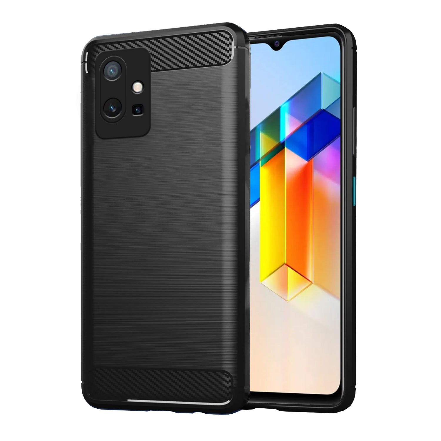 Pikkme Vivo T1 5G / Vivo Y75 5G / IQOO Z6 5G  Hybrid Carbon Fiber Back Cover  - Black