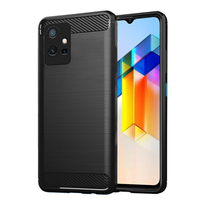 Pikkme Vivo T1 5G / Vivo Y75 5G / IQOO Z6 5G  Hybrid Carbon Fiber Back Cover  - Black