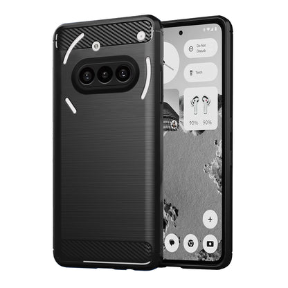 Pikkme Nothing Phone 3a 5G  Hybrid Carbon Fiber Back Cover  - Black