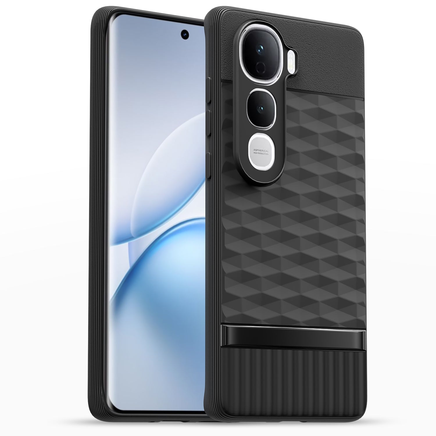 Pikkme Vivo Y400 Pro 5G Shockproof Soft Flexible Gencase Back Cover (Black)