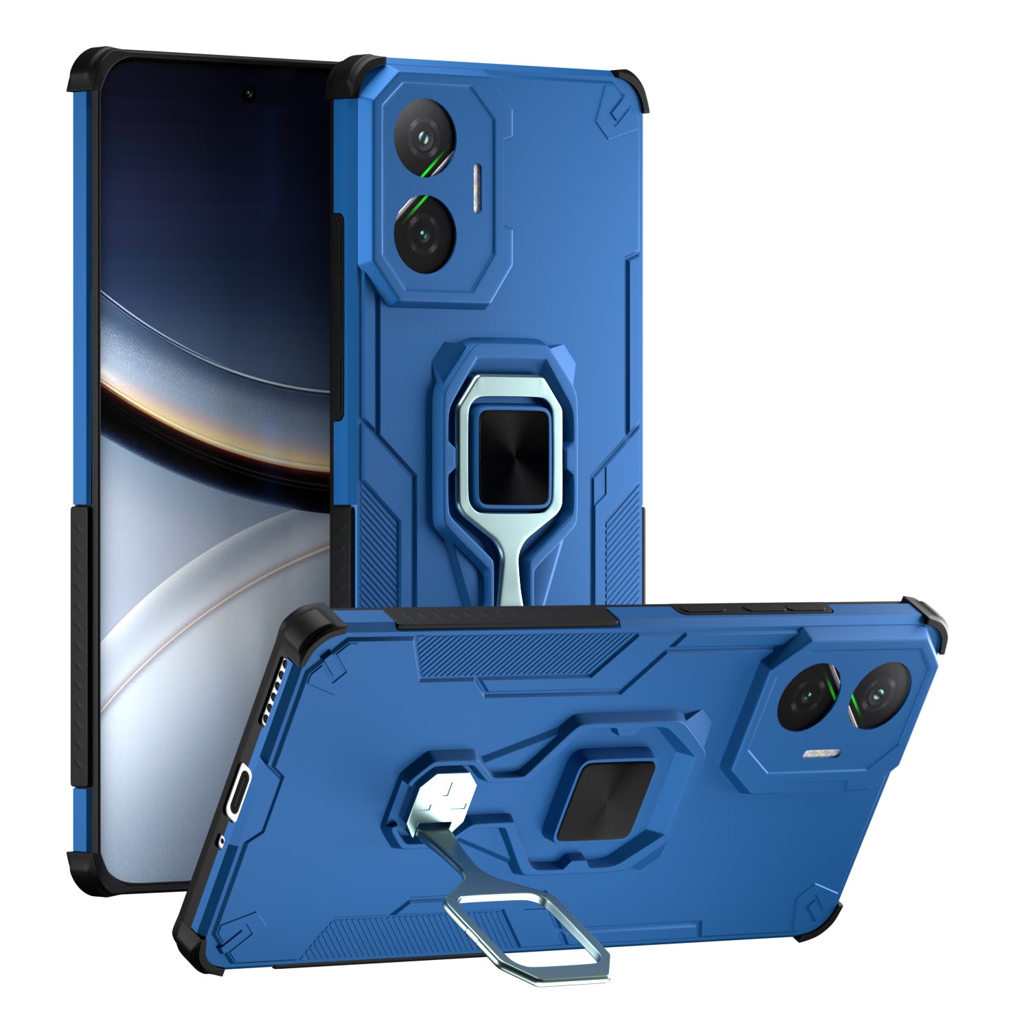 Pikkme blue D15 Tough Armor mobile cover for Poco F7 5G