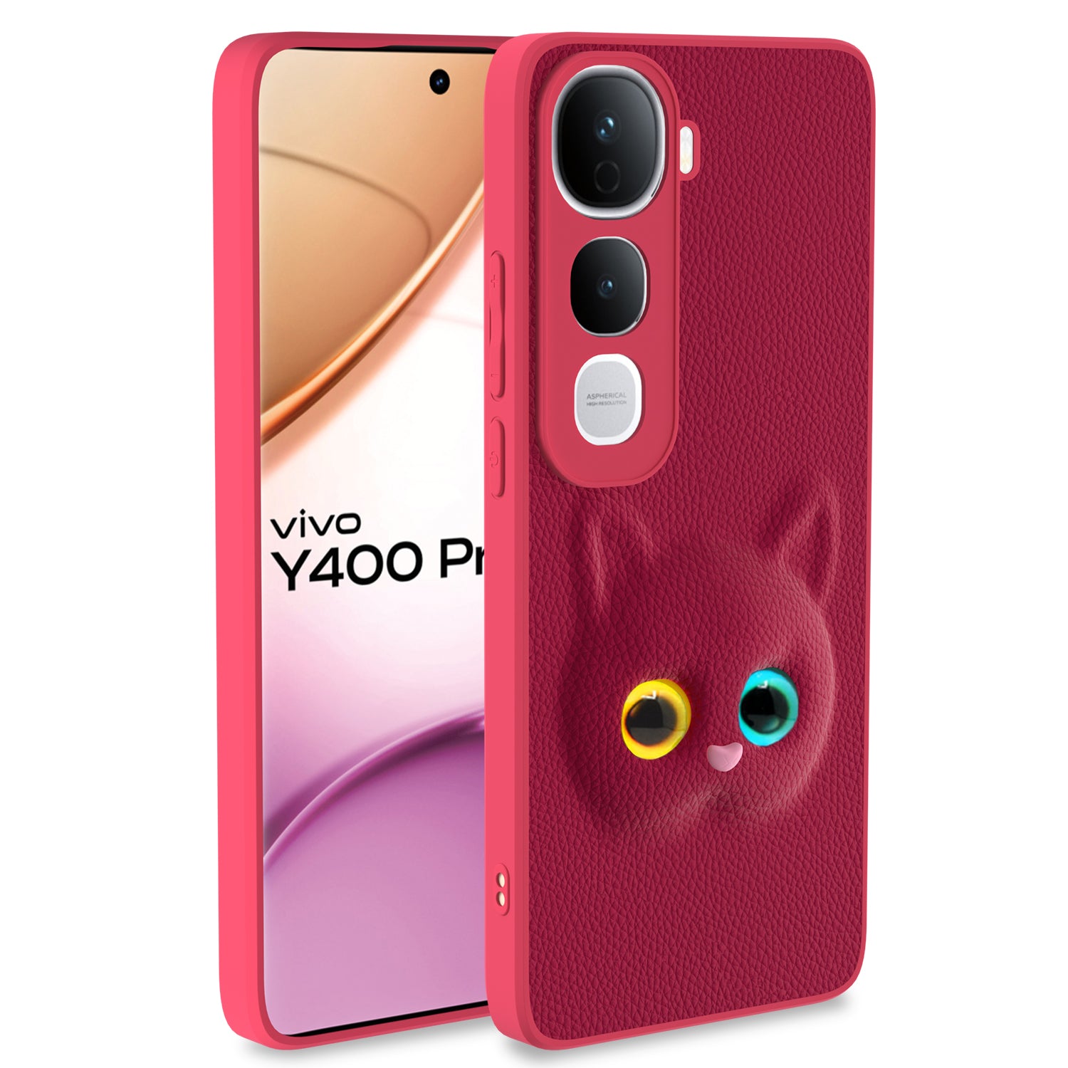 Pikkme Vivo Y400 Pro 5G kitty Back Cover - Pink