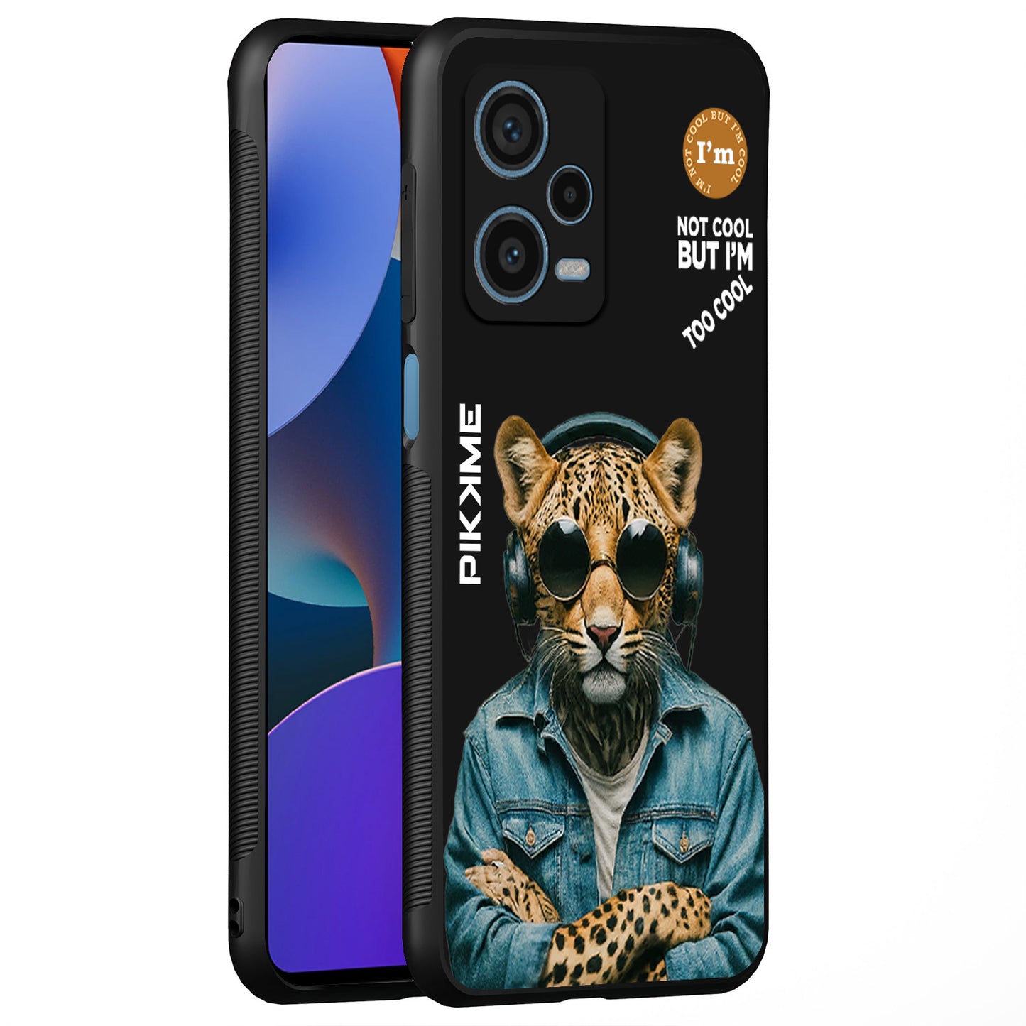 Pikkme Back Cover Pc Tpu + Printed Cool Funky Stylish Black Leopard Swag Raised Edges Camera Protection |Bumper Case For Redmi Note 12 Pro Plus (Design 04)