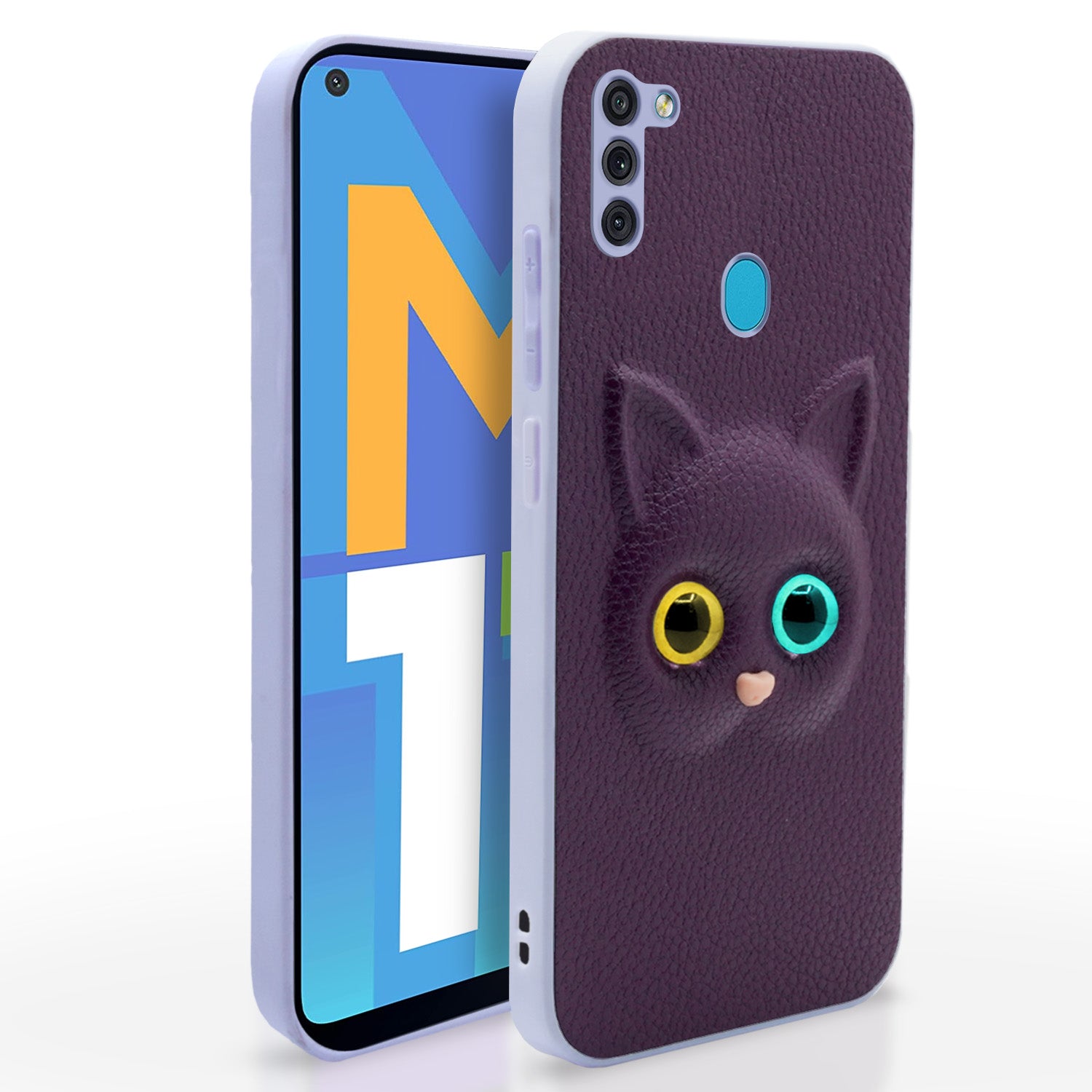  Samsung Galaaxy M11 Kitty Back Cover -Purple