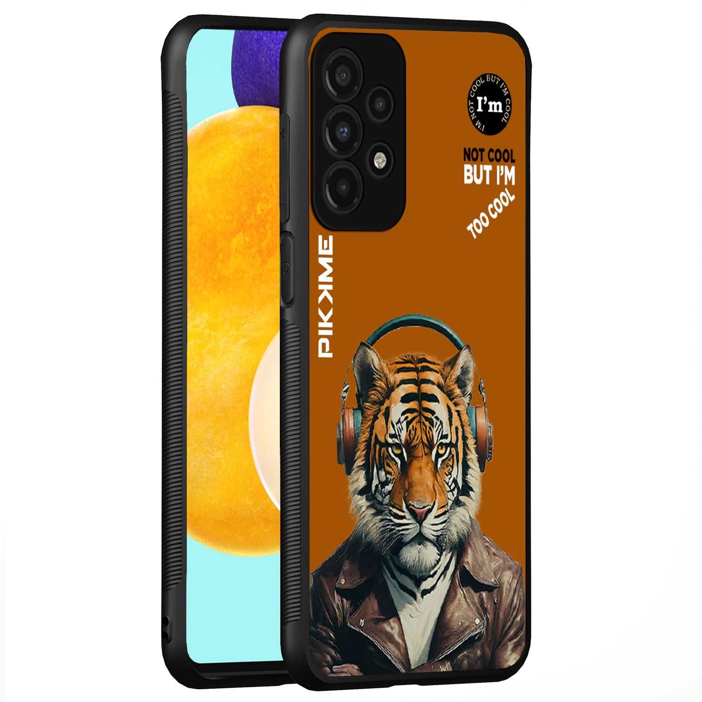 Pikkme Back Cover Pc Tpu + Printed Cool Funky Stylish Brown Tiger Swag Raised Edges Camera Protection |Bumper Case For Samsung Galaxy A33 5G (Design 09)