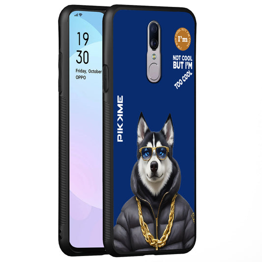 Pikkme Back Cover Pc Tpu + Printed Cool Funky Stylish Blue Dog Swag Raised Edges Camera Protection |Bumper Case For Oppo F11 (Design 08)