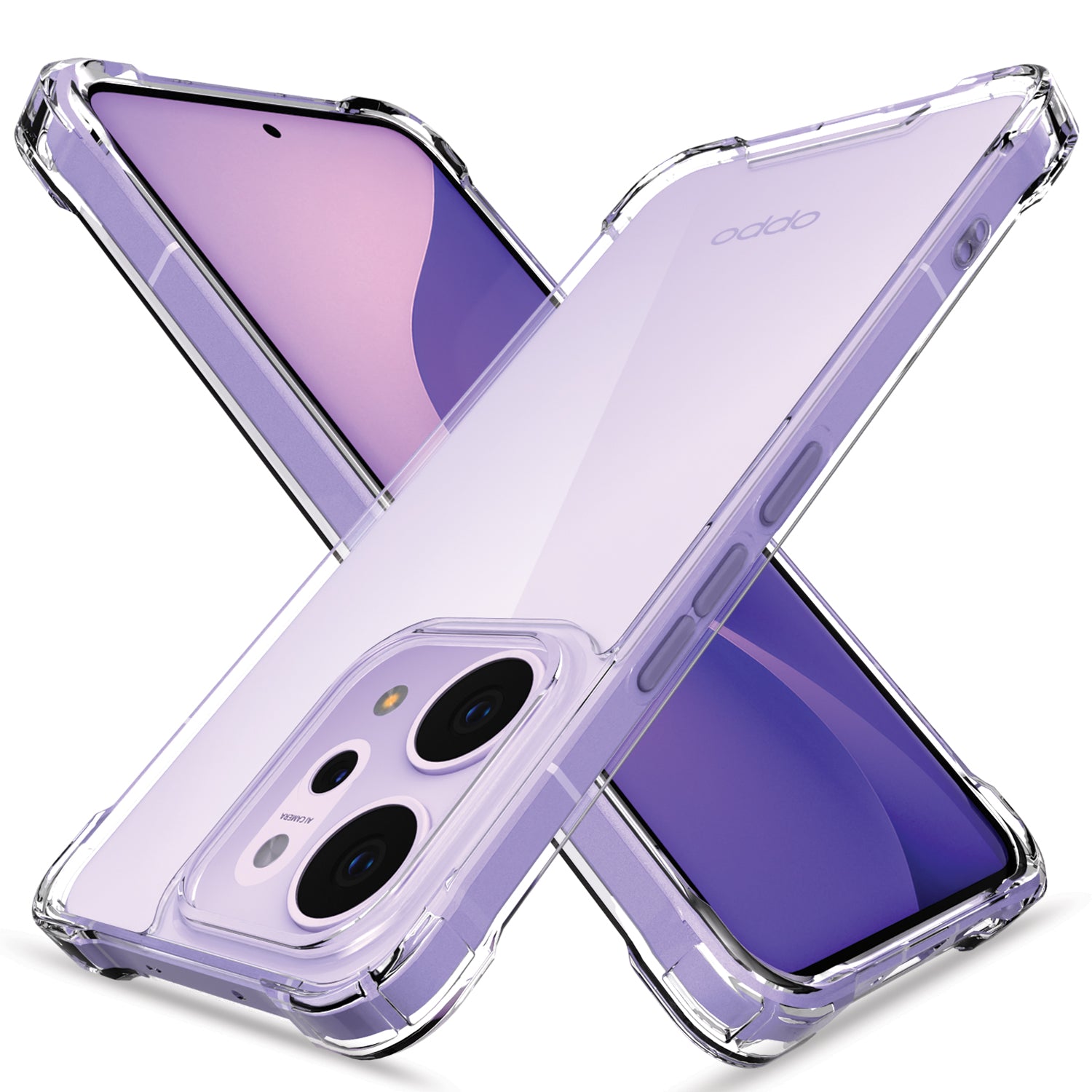 Pikkme Oppo Reno 14 5G  PC + TPU Crystal Clear Back Cover (Transparent)