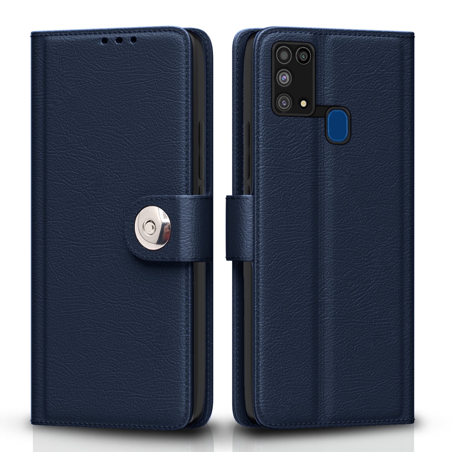  Samsung Galaxy M31 / F41 / M31 Prime Button Flip Cover -Blue