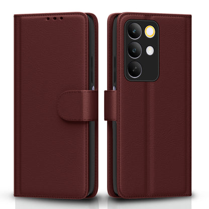 Pikkme Realme C85 5G Premium Leather Finish Vintage Flip Cover  - Brown
