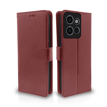 Pikkme  Moto Edge 50 Neo 5G Vintage Flip Cover (Brown)