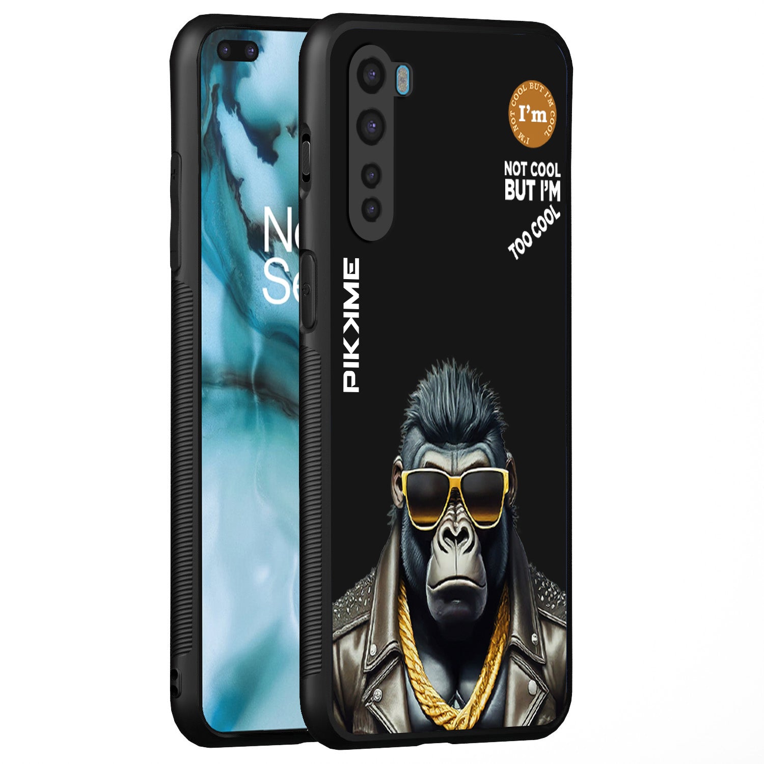 Pikkme Back Cover Pc Tpu + Printed Cool Funky Stylish Black Gorilla Swag Raised Edges Camera Protection |Bumper Case For OnePlus Nord (Design 07)