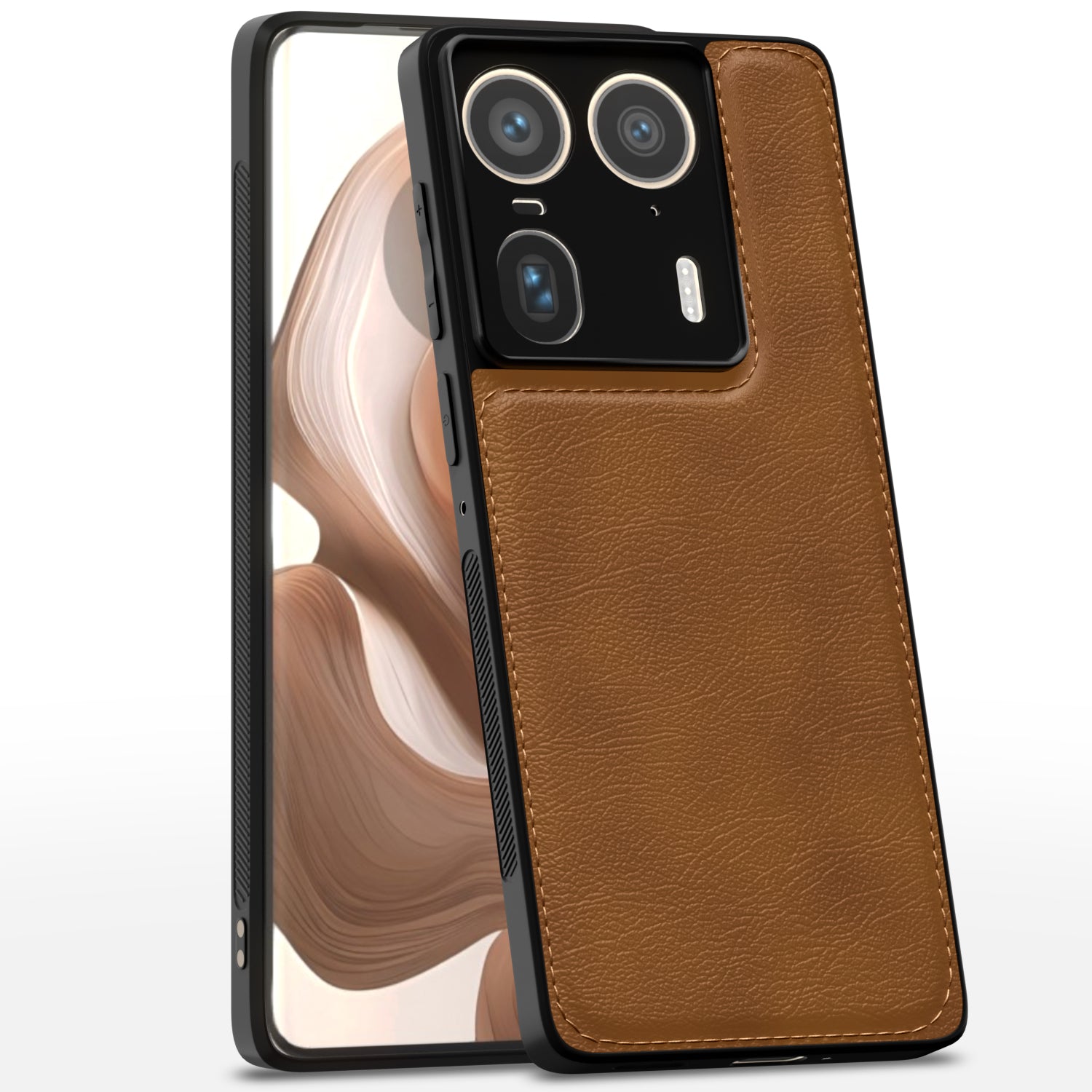 Moto Edge 50 Ultra 5G LeatherBack Back Cover – Brown