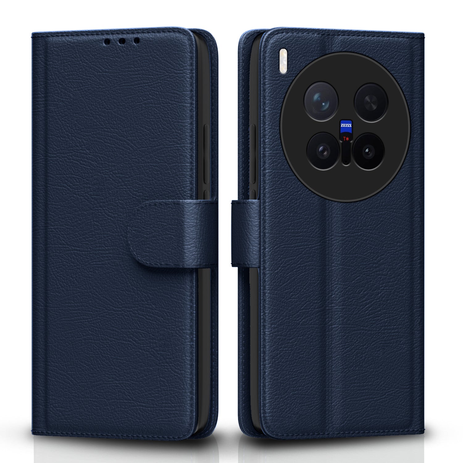 Pikkme Vivo X300 Pro 5G Premium Leather Finish Vintage Flip Cover  - Blue