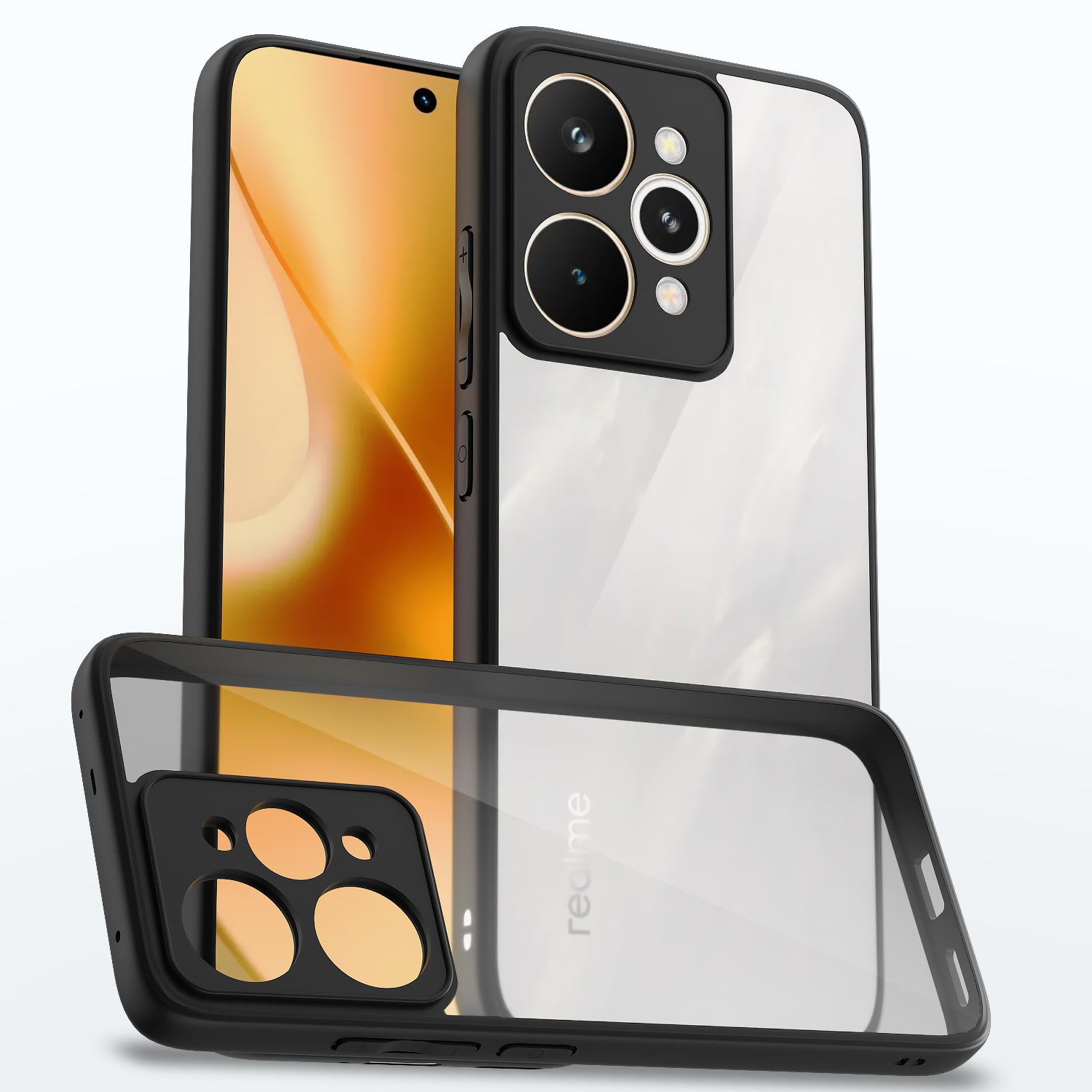 Pikkme Realme 15 pro 5G Eagle 2 Shockproof Crystal Clear Sleek Hybrid Armor Back cover  - Black