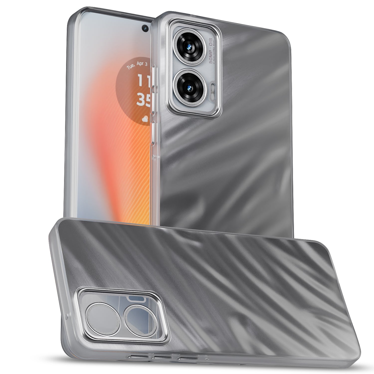 Pikkme silver phone cover for Moto Edge 50 Fusion/G96 5G