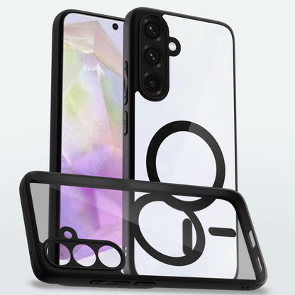 Pikkme Samsung Galaxy A36 5G Eagle 2 Mag-Safe Shockproof Hard Transparent Back Cover  - Black