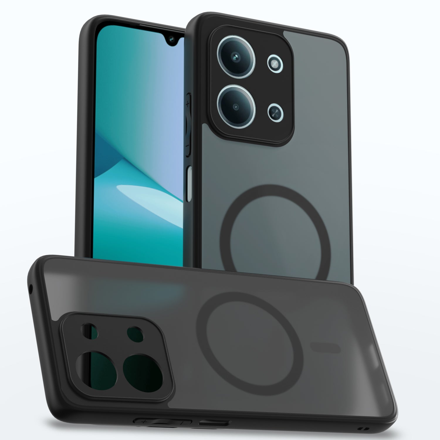 Pikkme Redmi 15c 5G Eagle 2 Mag-Safe Smoke Shockproof Hard Transparent Back Cover  - Black