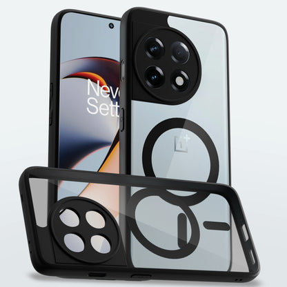 Pikkme OnePlus 11R 5G Eagle 2 Mag-Safe Shockproof Hard Transparent Back Cover  - Black