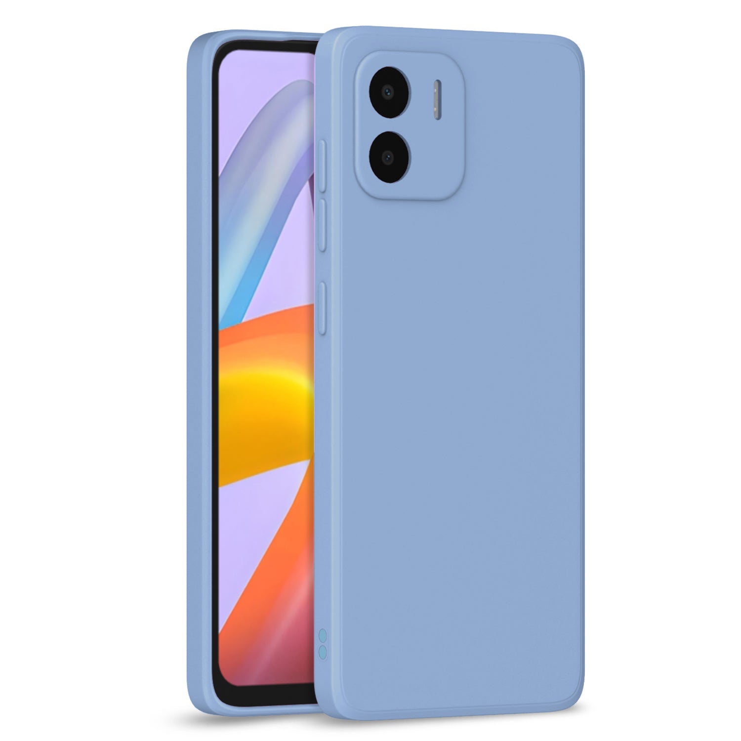 Pikkme Redmi A1 / Redmi A2 Soft Matte Liquid Silicone Back Cover - Aqua Blue