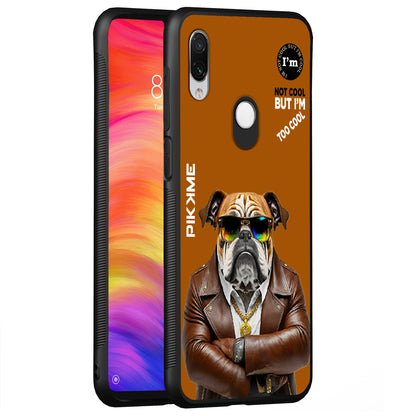 Pikkme Back Cover Pc Tpu + Printed Cool Funky Stylish Brown Dog Swag Raised Edges Camera Protection |Bumper Case For Redmi Note 7 Pro (Design 10)