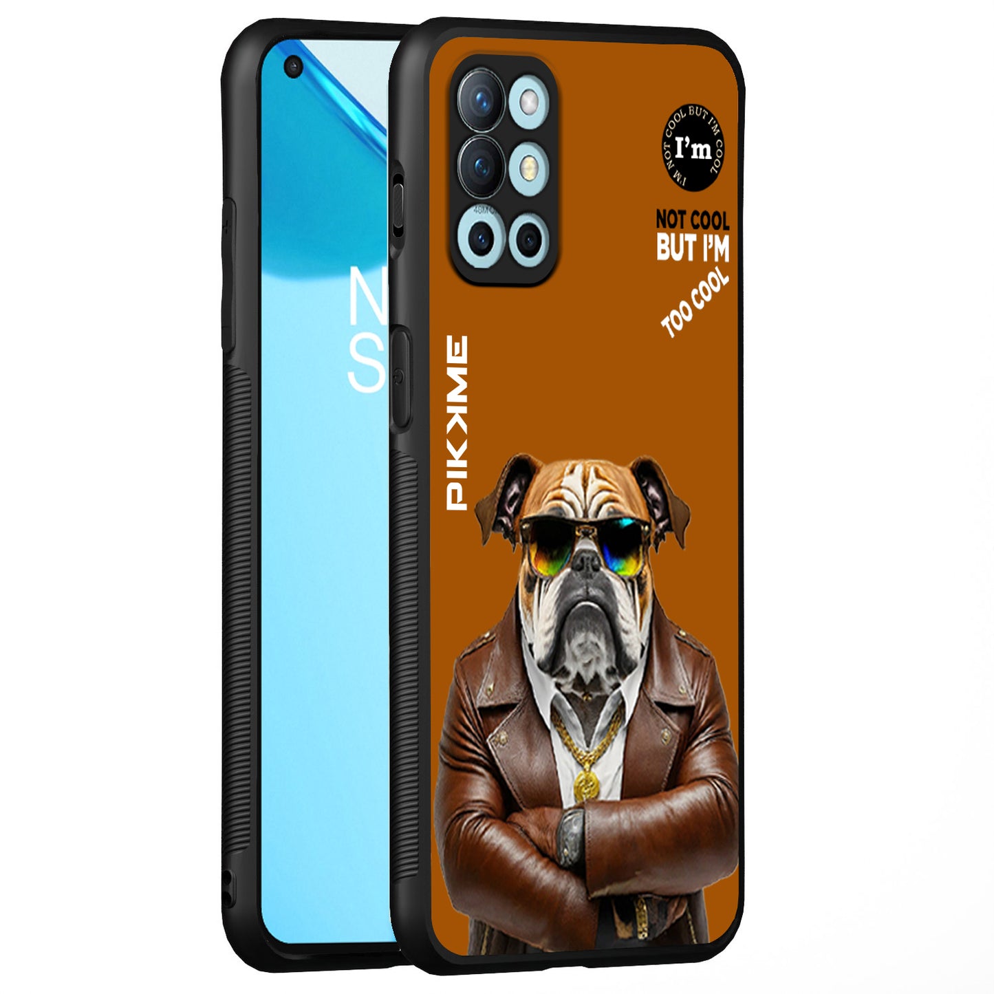 Pikkme Back Cover Pc Tpu + Printed Cool Funky Stylish Brown Dog Swag Raised Edges Camera Protection |Bumper Case For OnePlus 9R (Design 10)