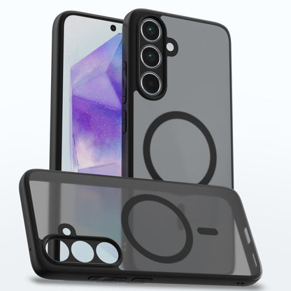 Pikkme Samsung Galaxy A55 5G Eagle 2 Mag-Safe Smoke Shockproof Hard Transparent Back Cover  - Black