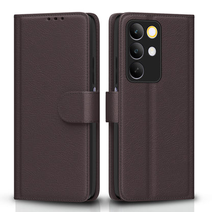 Pikkme Realme C85 5G Premium Leather Finish Vintage Flip Cover  - Coffee