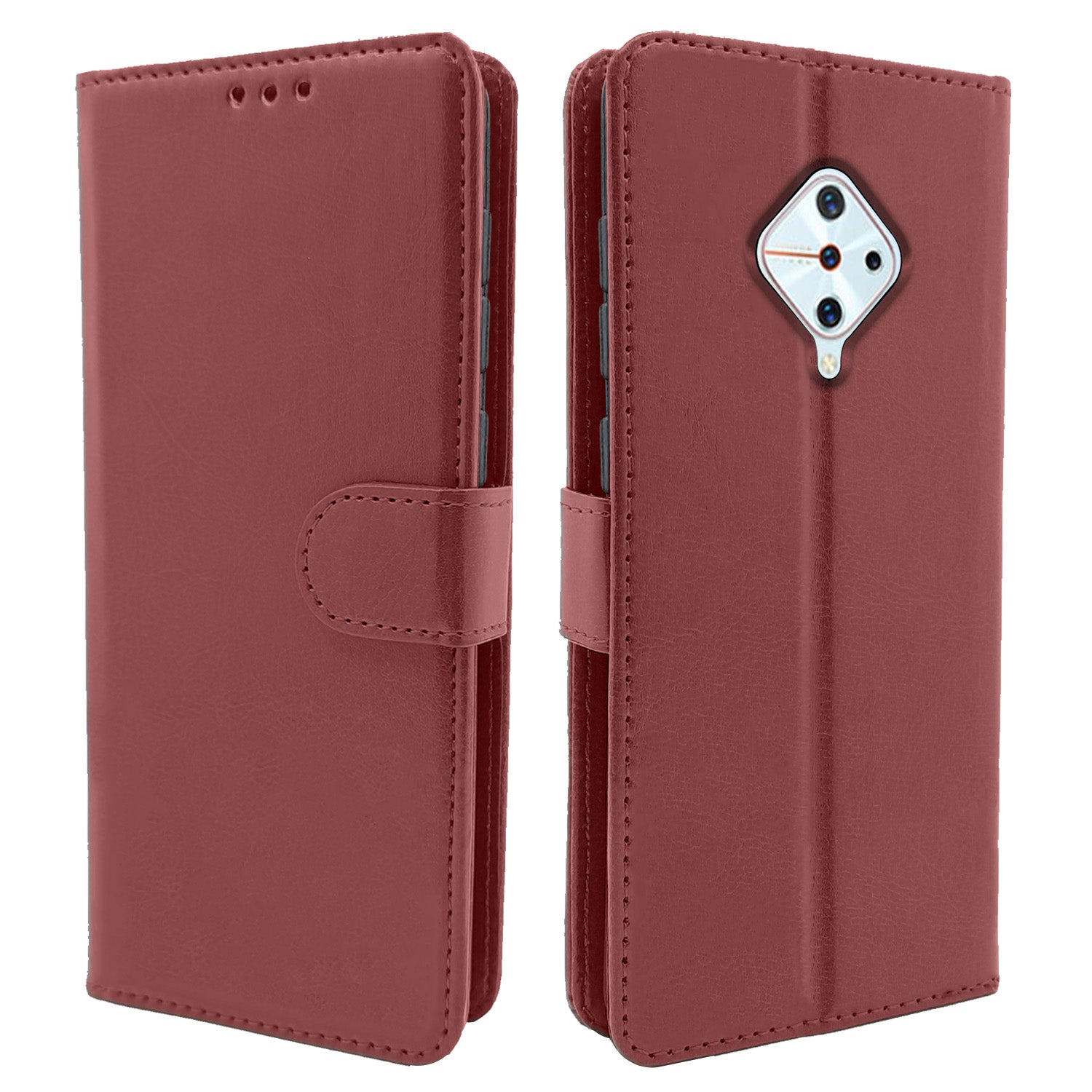   Vivo S1 Pro Flip 1 Brown Vintage Flip Cover