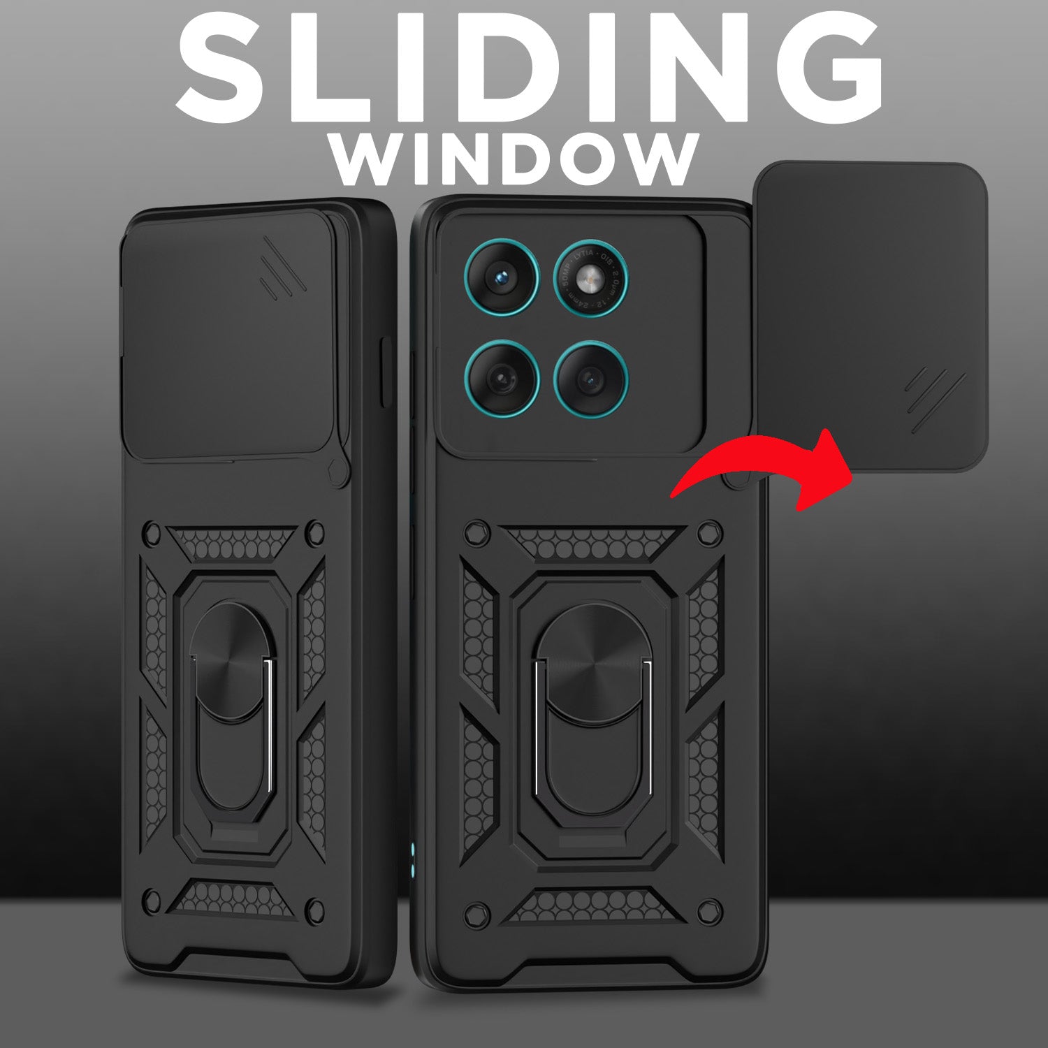 Pikkme Motorola Moto edge 60 Pro 5G D10 Tough Armor Back Cover (Black)