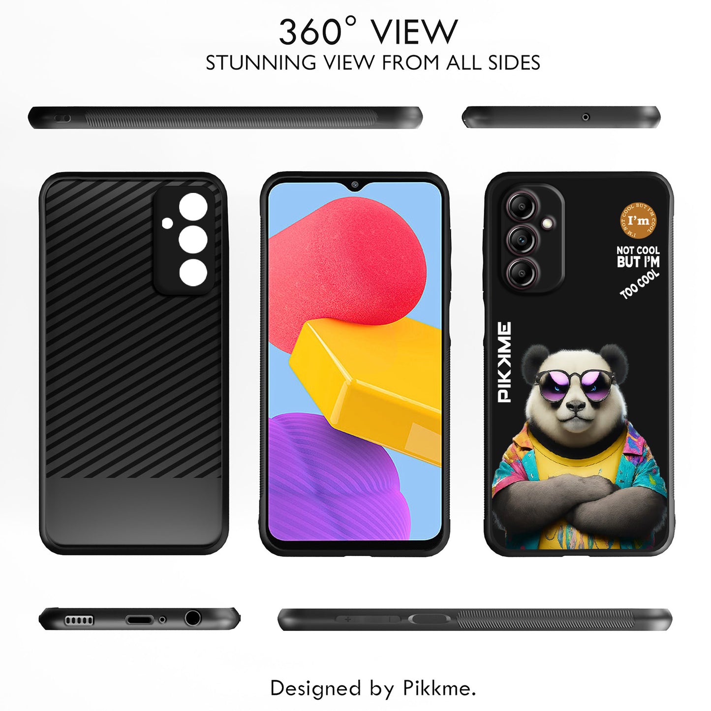 Pikkme Back Cover Pc Tpu + Printed Cool Funky Stylish Black Panda Swag Raised Edges Camera Protection |Bumper Case For Samsung Galaxy A14 (Design 05)