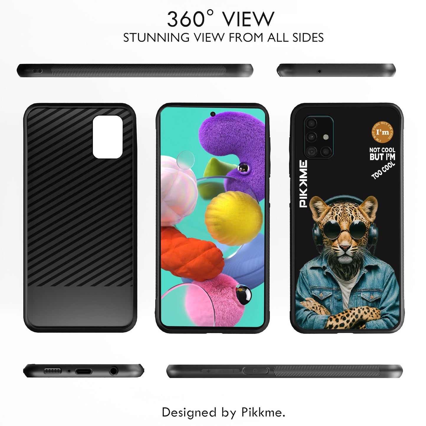 Pikkme Back Cover Pc Tpu + Printed Cool Funky Stylish Black Leopard Swag Raised Edges Camera Protection |Bumper Case For Samsung Galaxy A51 (Design 04)