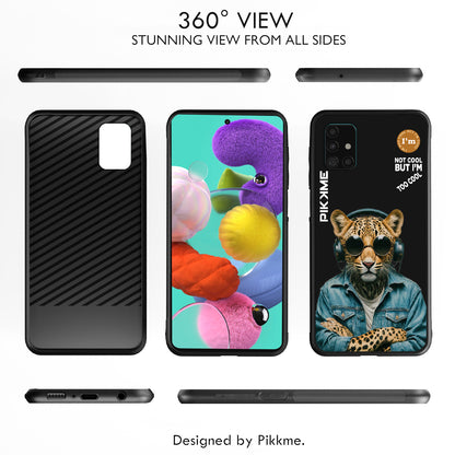 Pikkme Back Cover Pc Tpu + Printed Cool Funky Stylish Black Leopard Swag Raised Edges Camera Protection |Bumper Case For Samsung Galaxy A51 (Design 04)