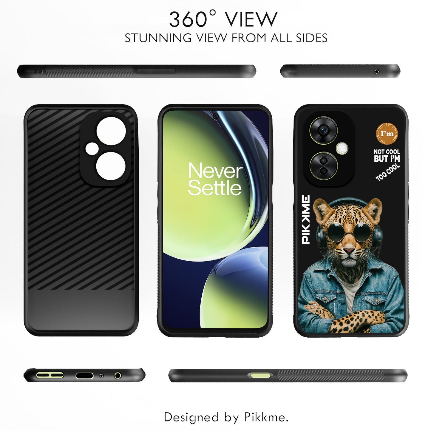 Pikkme Back Cover Pc Tpu + Printed Cool Funky Stylish Black Leopard Swag Raised Edges Camera Protection |Bumper Case For OnePlus Nord Ce 3 Lite 5G (Design 04)