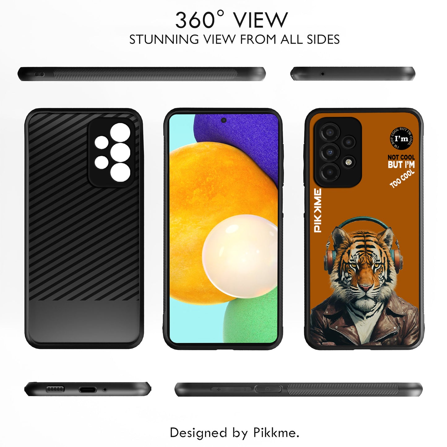 Pikkme Back Cover Pc Tpu + Printed Cool Funky Stylish Brown Tiger Swag Raised Edges Camera Protection |Bumper Case For Samsung Galaxy A53 (Design 09)